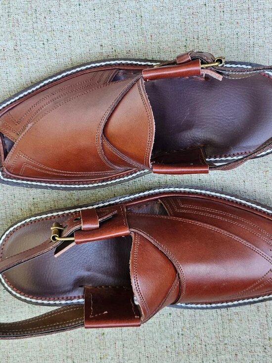 Kaptaan Chappal Men Sandal Handmade Genuine Leather Upper Brown Shoe Size 9US main image 9